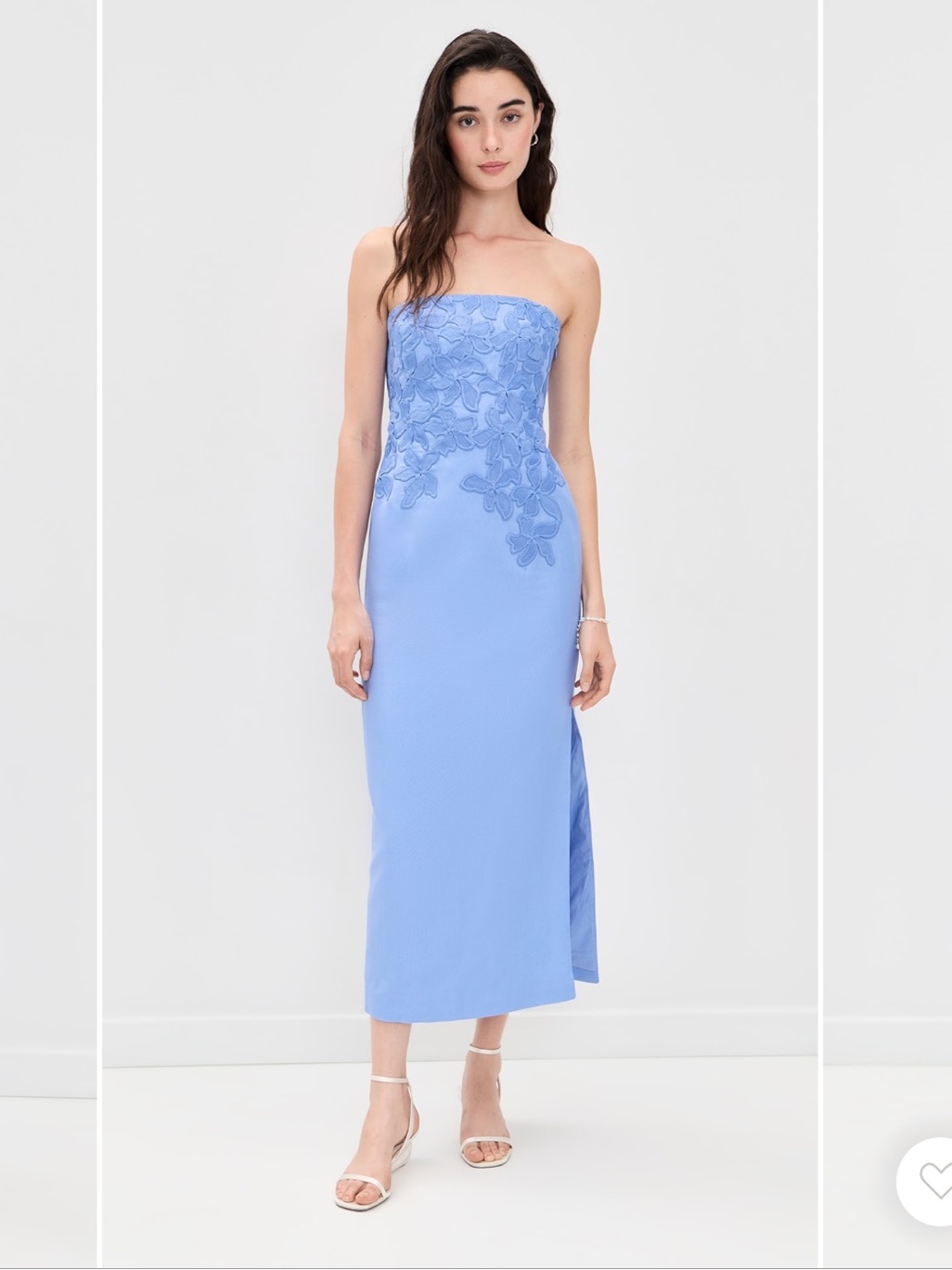 Significant Other Idette Strapless Midi Dress In Cornflower Blue